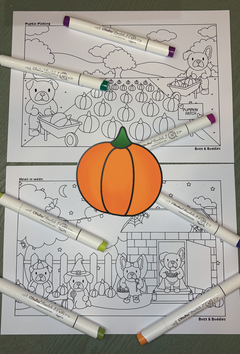 Howl-o-ween Colouring Page Bundle