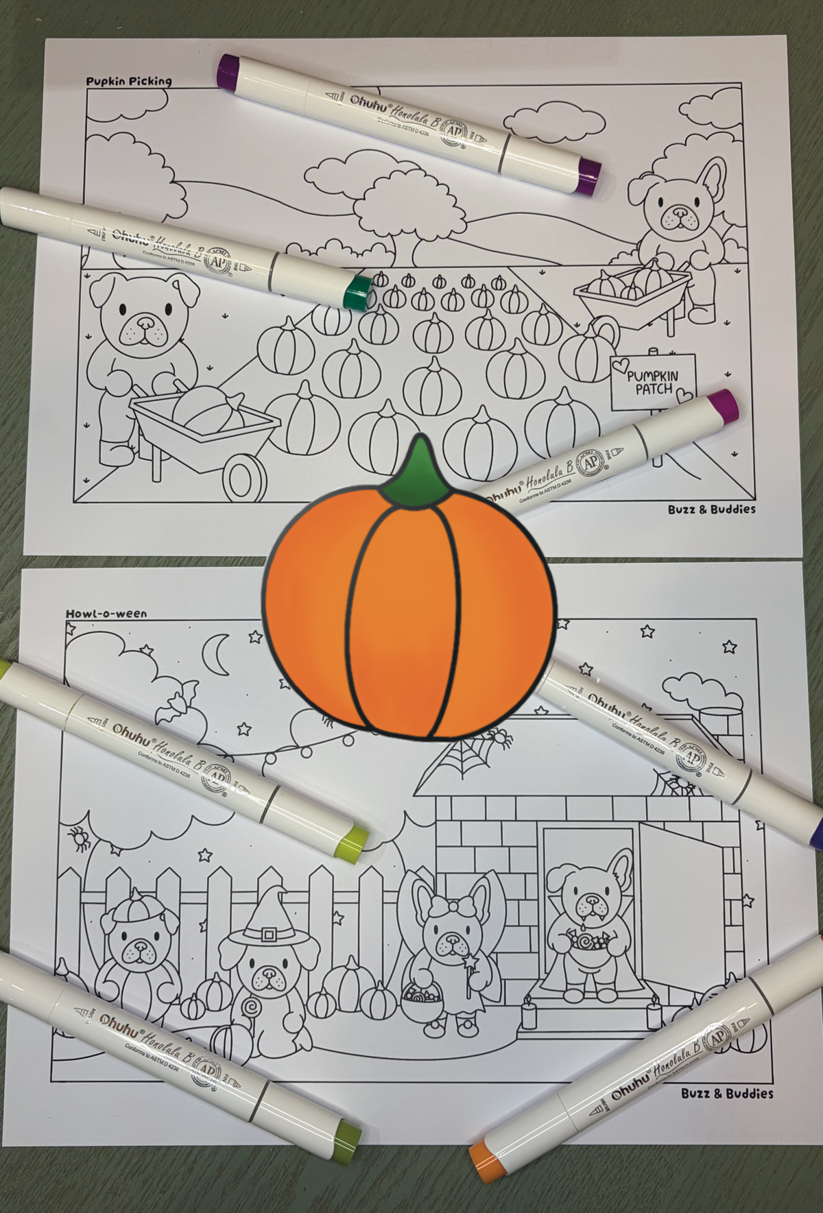 Howl-o-ween Colouring Page Bundle